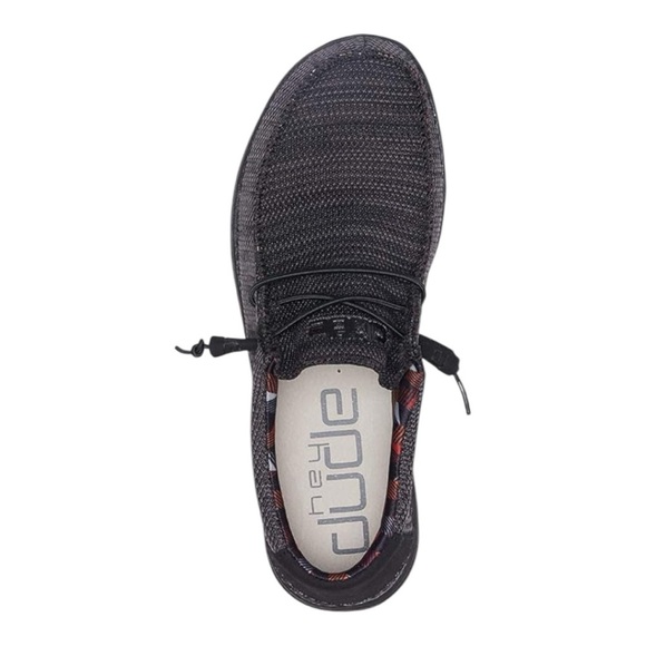 Hey Dude Wally Sox Jet Black Black Loafers Slip-Ons Casual Comfort NWT - Picture 6 of 16